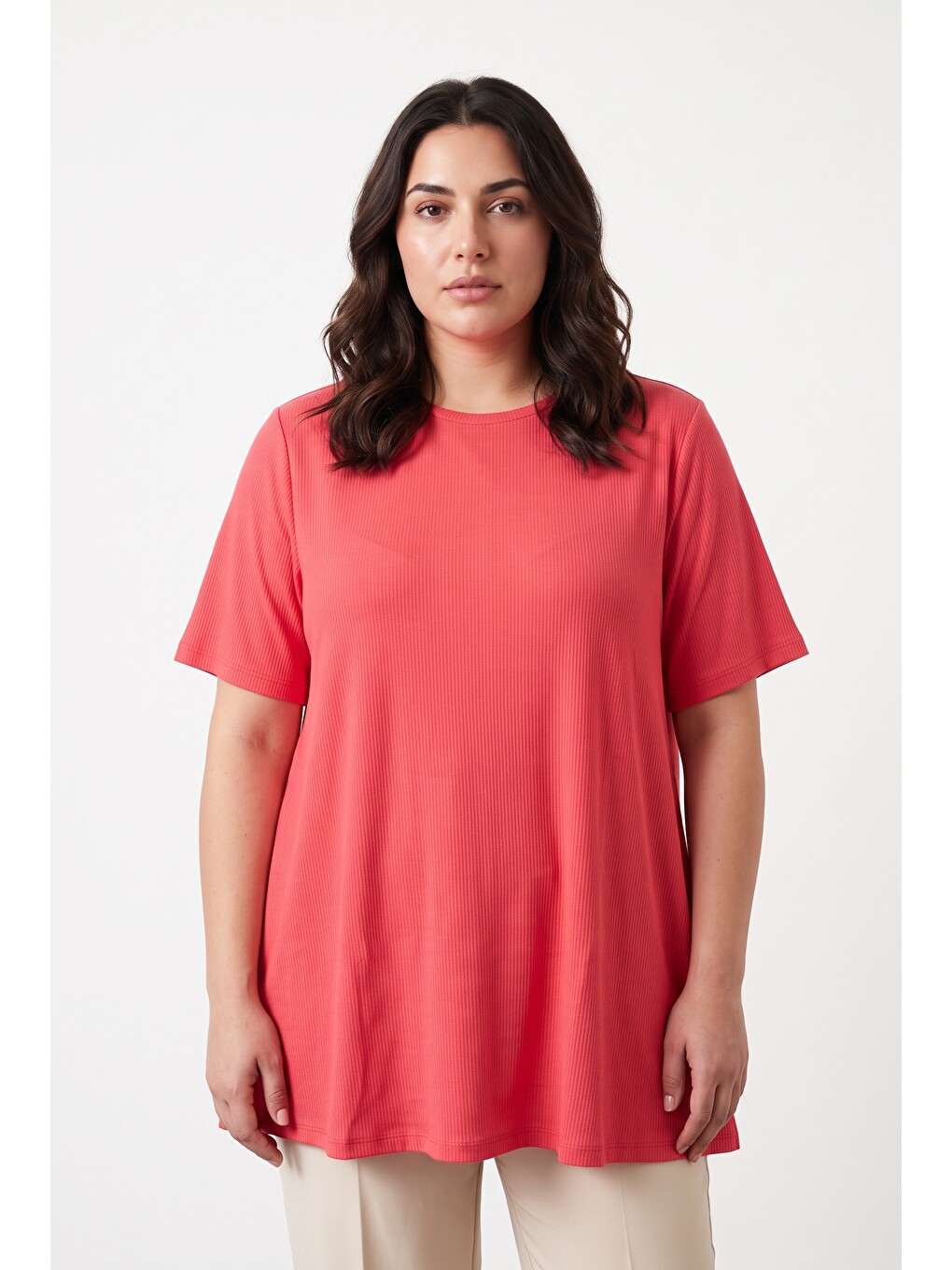 Kırmızı Fitilli Kumaş Eteği Bollaşan T-shirt-3
