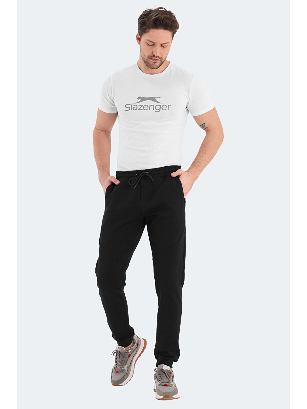 Karışık VENOM 2 Lİ SET Erkek Fermuar Cepli Dar Paça Siyah - Koyu Gri Pantolon-7