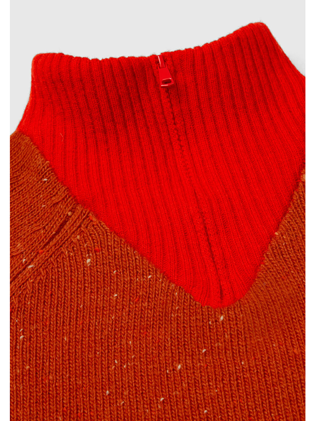 Erkek Turuncu  Yün Viskoz Karışımlı Yarım Fermuarlı Dik Yaka Stranger Things Kazak-6