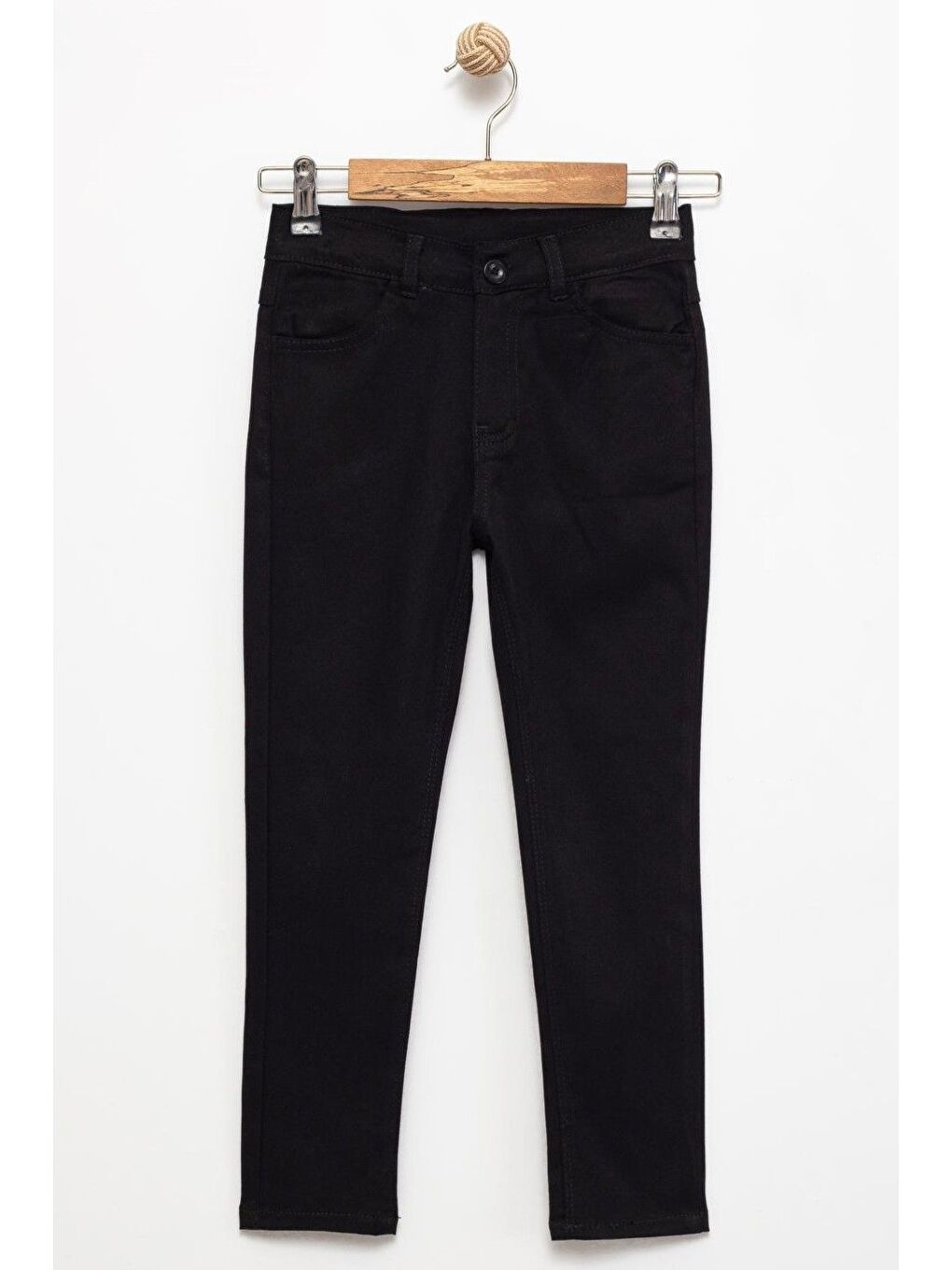 Siyah Gabardin Fermuarlı Cepli Erkek Çocuk Pantolon M00790