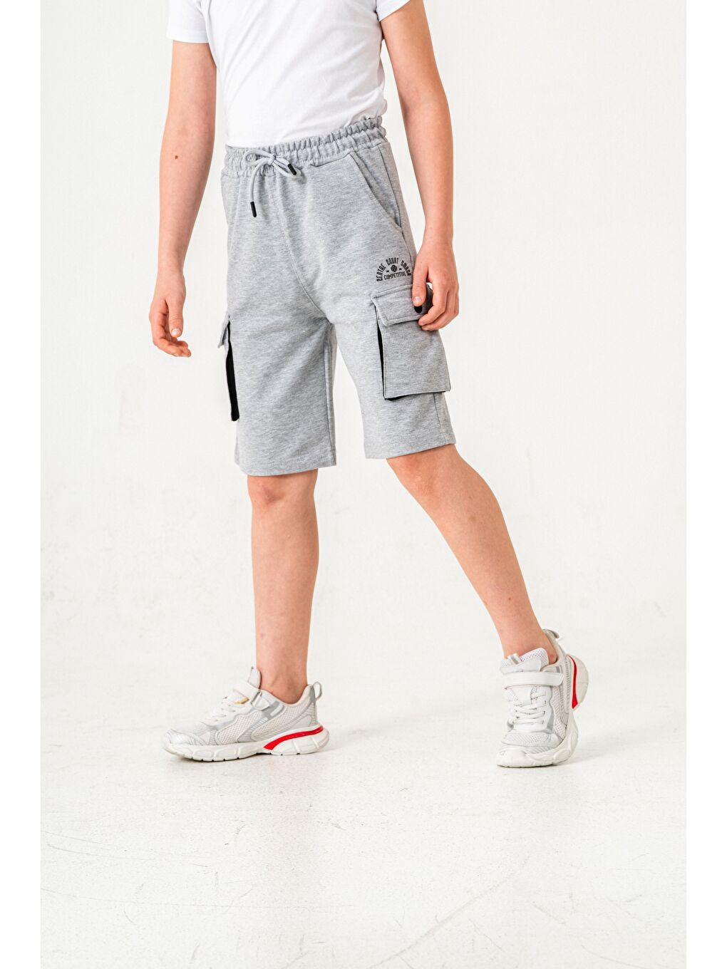 Gri Centre Court Smash Competitive Erkek Çocuk Şort-1
