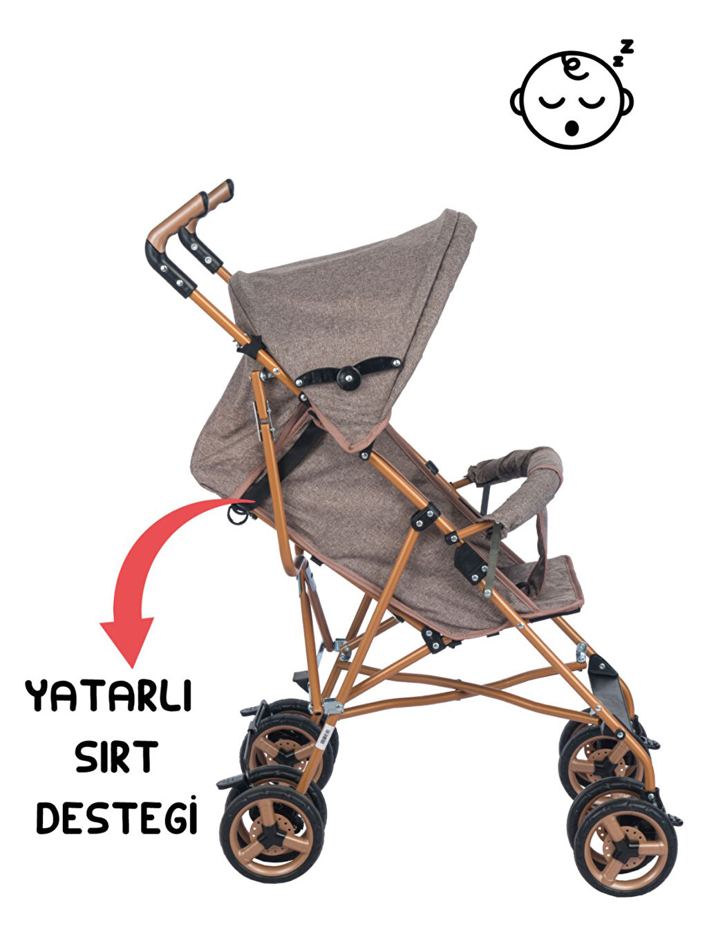 Babycare Kahverengi Baston Puset Bebek Arabası Kahve - 1