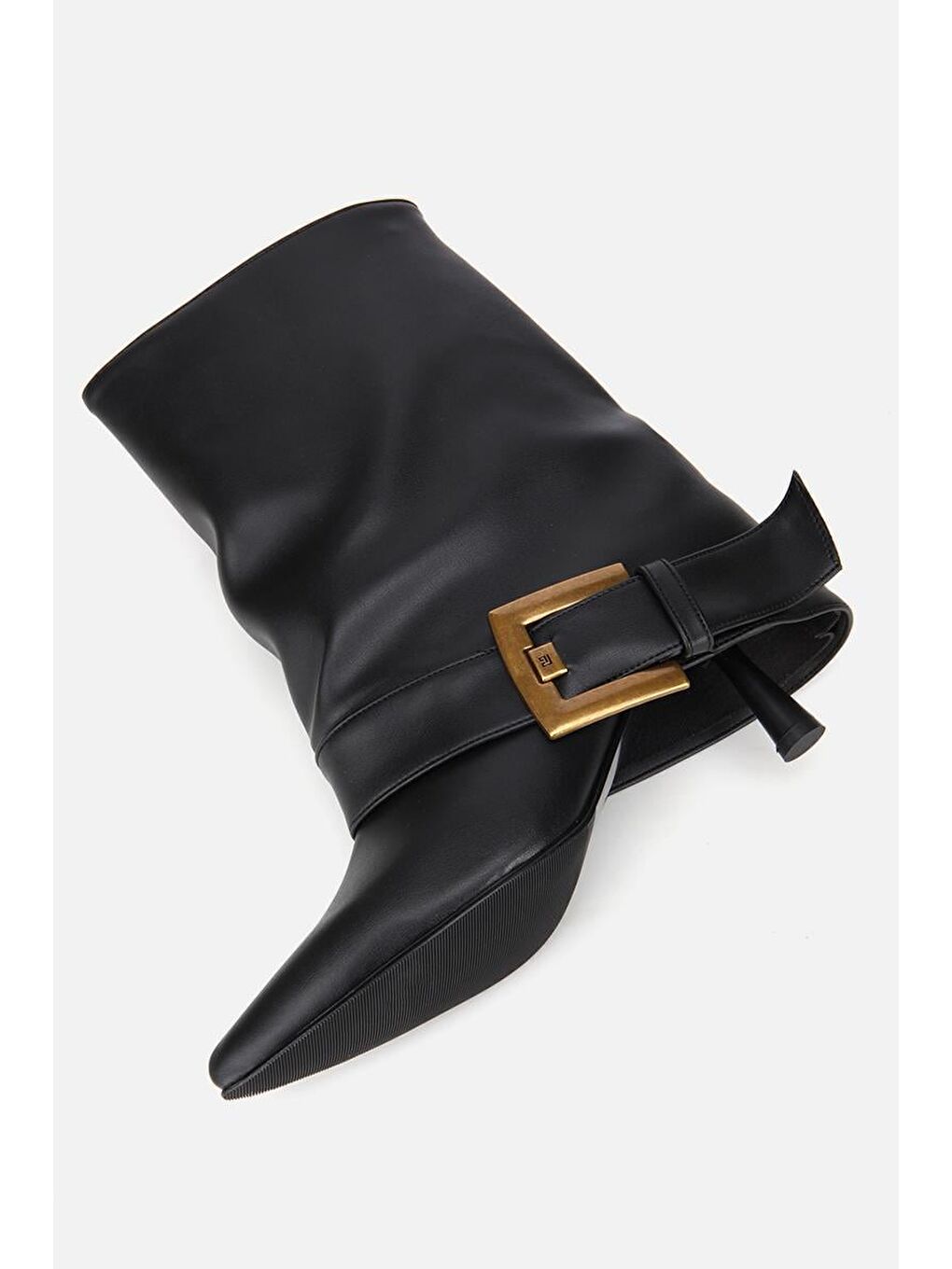 Kadın Siyah Pantolon Görünümlü Tokalı Topuklu Bot-5