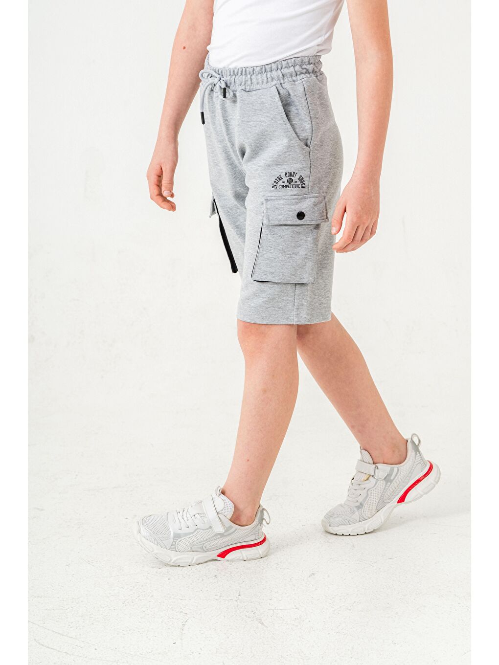 Gri Centre Court Smash Competitive Erkek Çocuk Şort-4