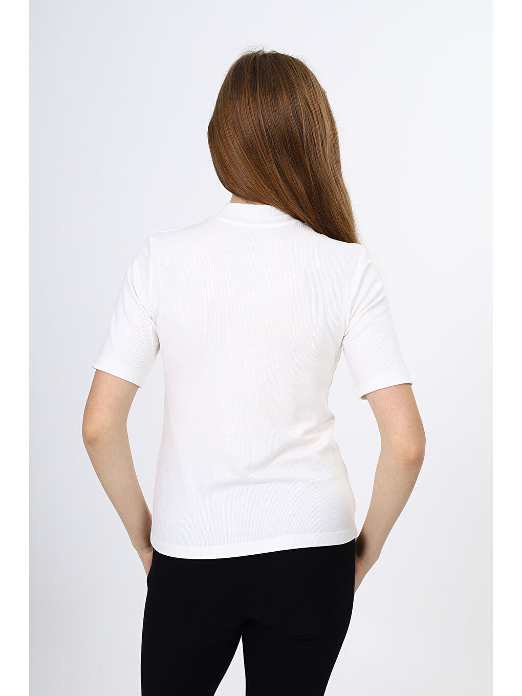 Ekru Kız Çocuk Okul Tişört-2