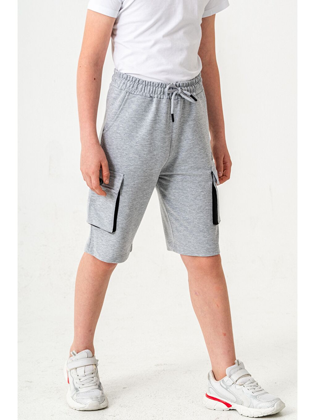 Gri Centre Court Smash Competitive Erkek Çocuk Şort-5