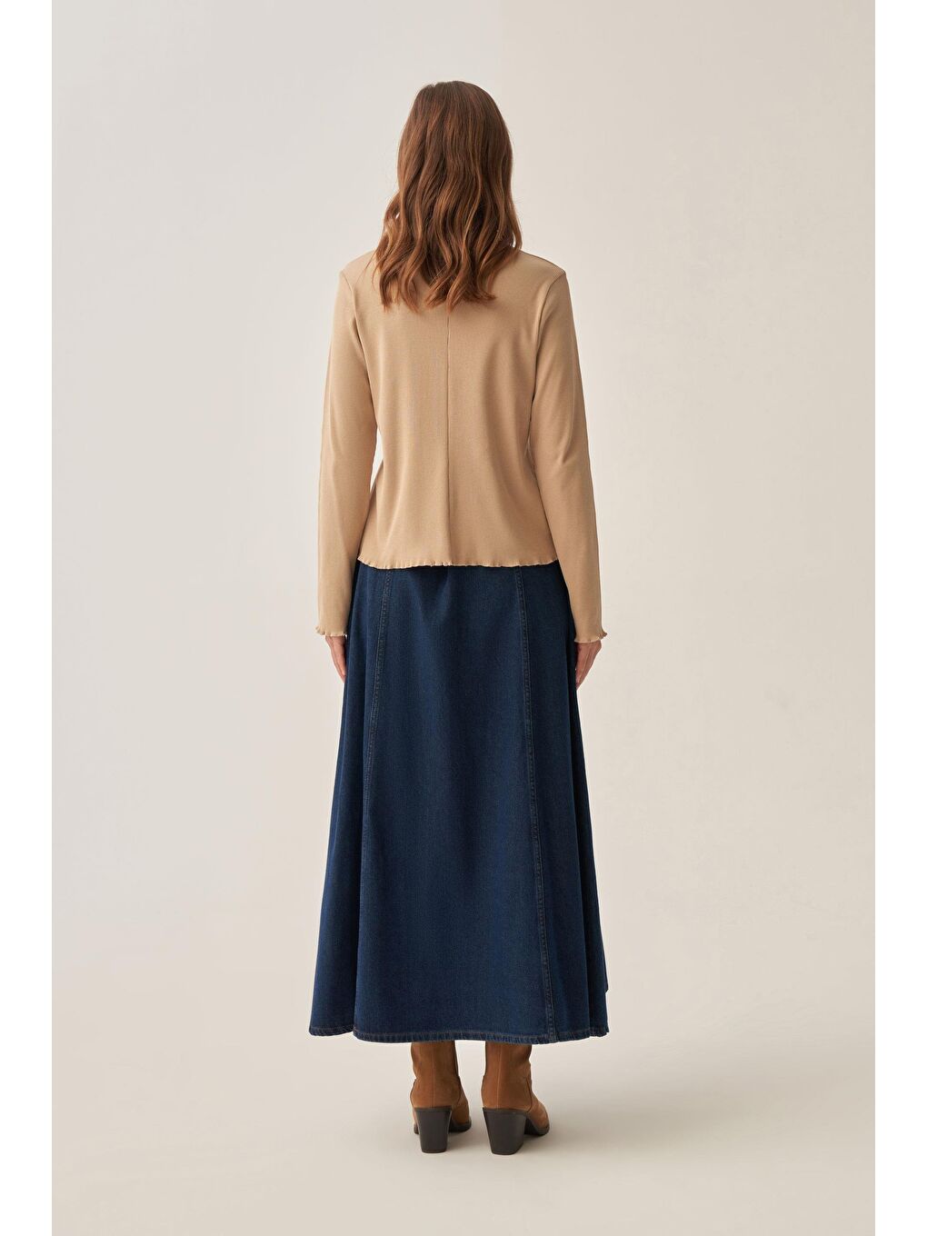 Bej-Dik Yaka Uzun Kollu Body-1