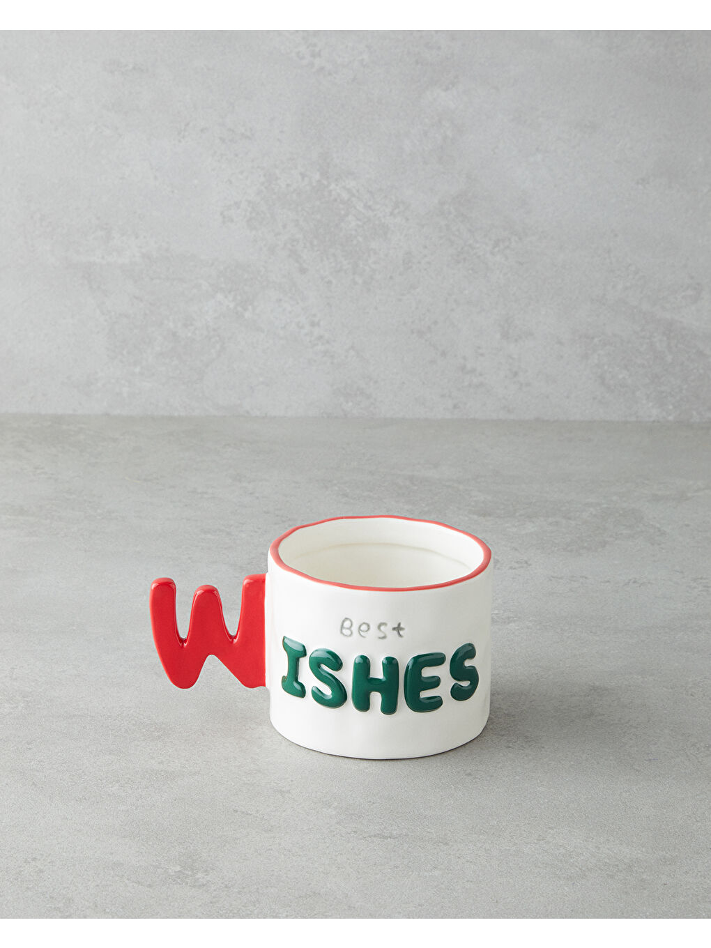 Best Wishes Stoneware Kupa 400 ml Kırmızı - Yeşil