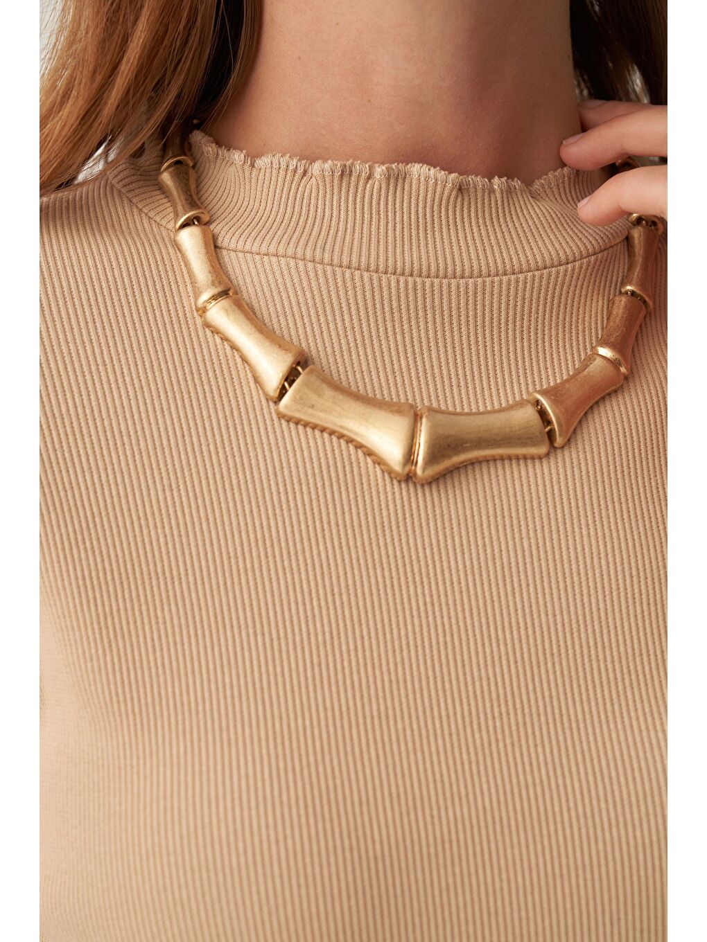 Bej-Dik Yaka Uzun Kollu Body-3