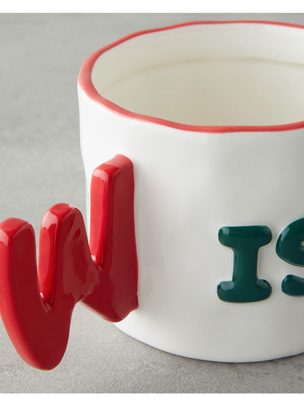 Best Wishes Stoneware Kupa 400 ml Kırmızı - Yeşil-2