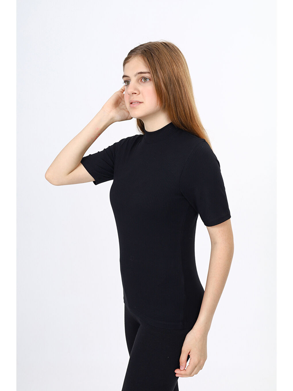 Siyah Kız Çocuk Okul Tişört-1