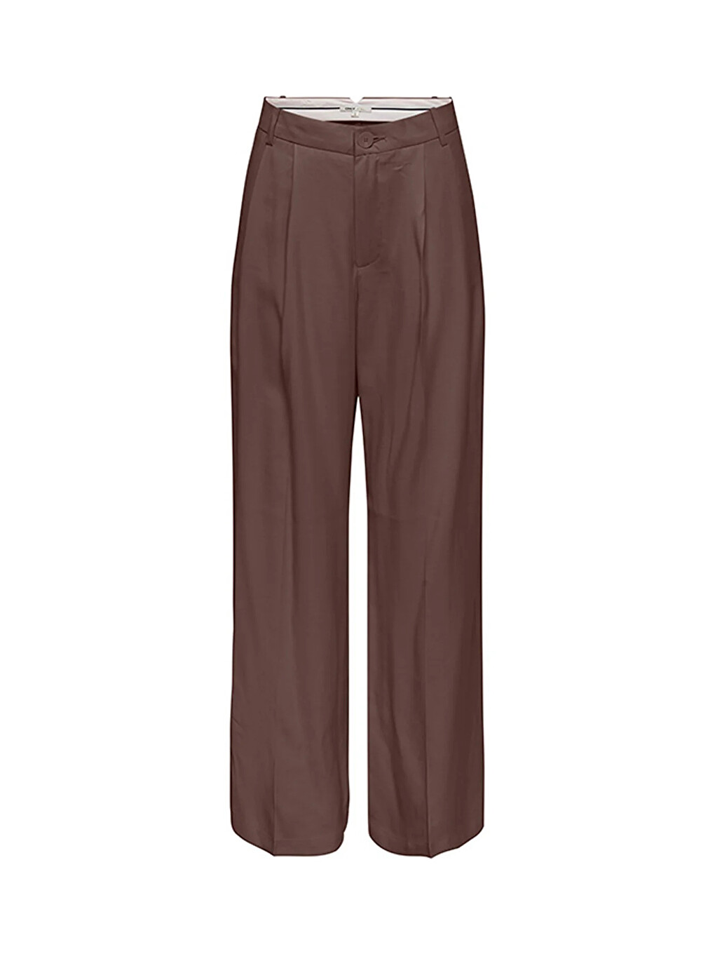 Kahverengi Onlbali Wide Leg Yüksek Bel Bol Paça Pantolon 15370308