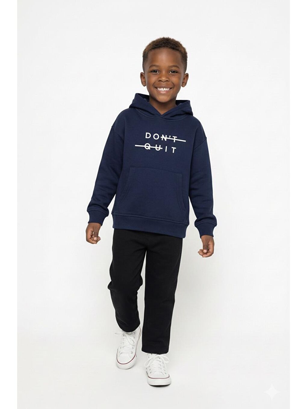 Lacivert Kapüşonlu Kanguru Sweat-3