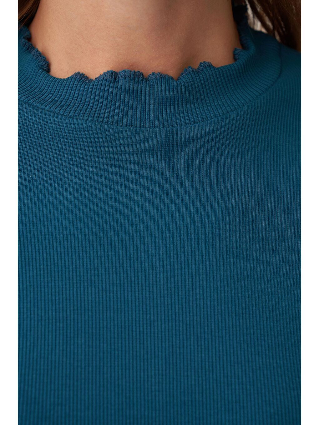 Petrol-Dik Yaka Uzun Kollu Body-4