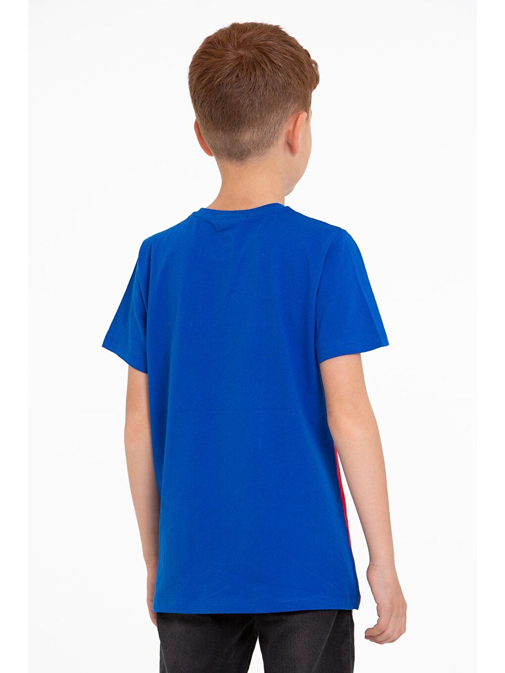 Kısa Kol Baskılı Saks Kırmızı Renk Erkek Çocuk Tshirt-2