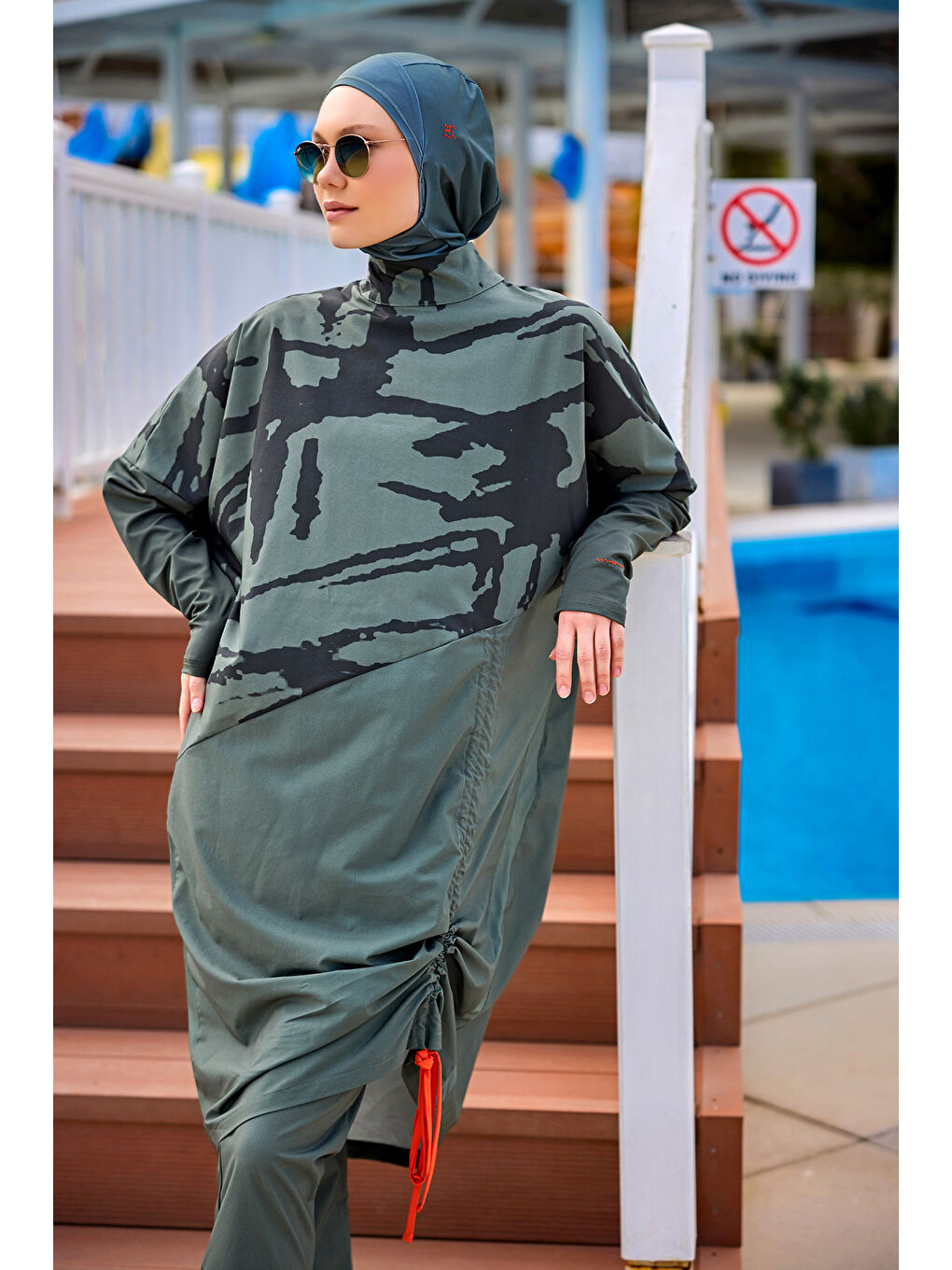 Tam Kapalı Tesettür Mayo M2516 Haki-1