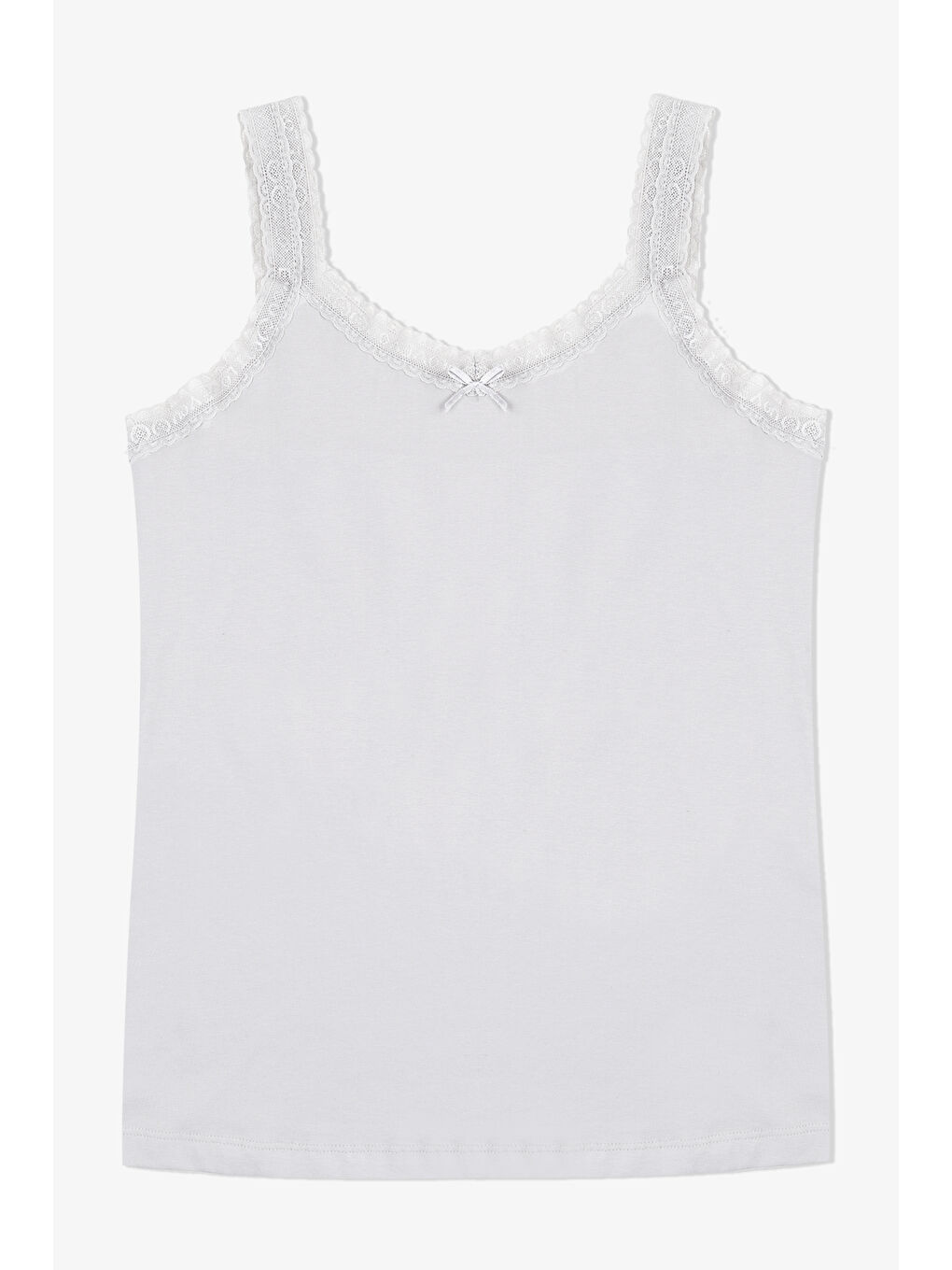 Siyah Kadın Pamuklu 2’li Kol Yaka Dantelli Geniş Askılı Atlet-2