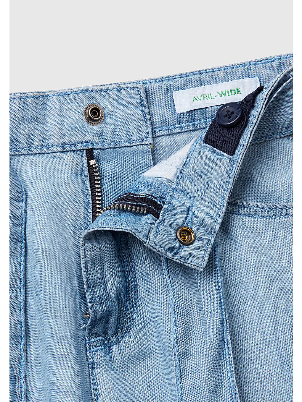 Karışık Kız Çocuk %100 Liyosel Taş Yıkama Kuşaklı Wide Leg Denim Pantolon-2