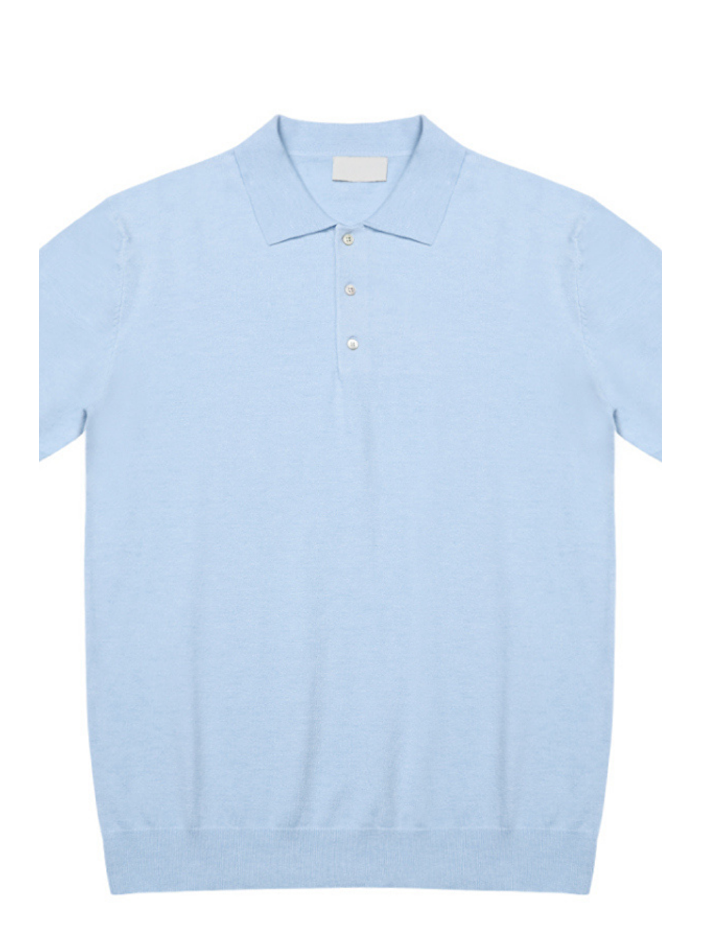 Erkek Mavi Düğmeli Regular Fit Triko T-Shirt-3