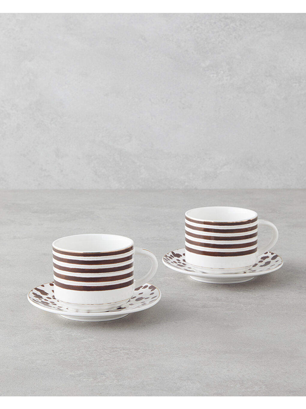 Sedona New Bone China 4 Parça 2 Kişilik Çay Fincanı Takımı 230 ml Kahverengi