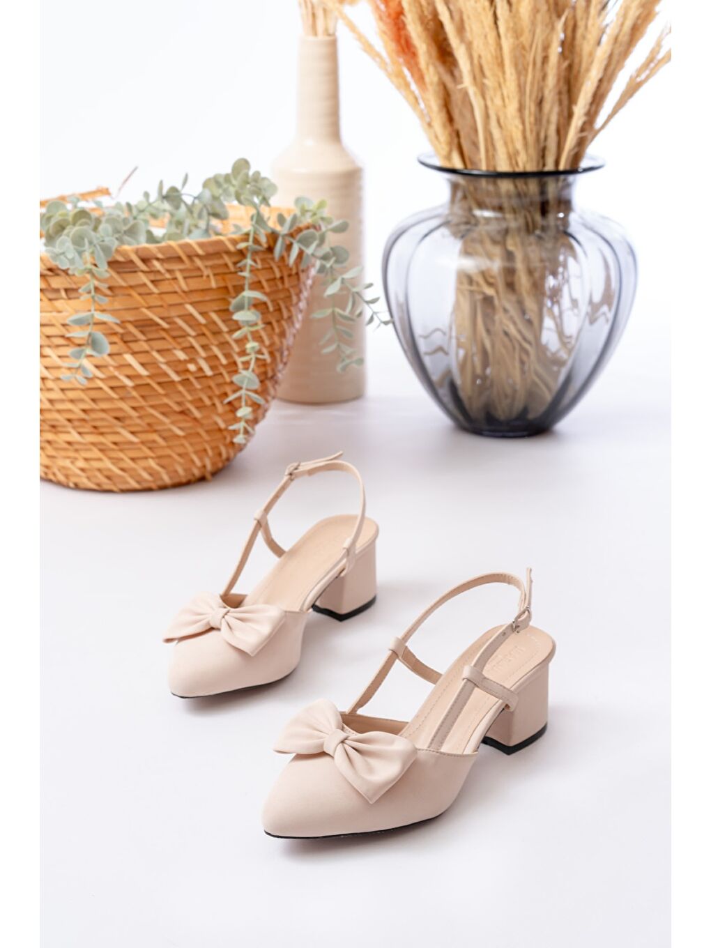 Kadın Jade Bej Klasik Topuklu Ayakkabı-1