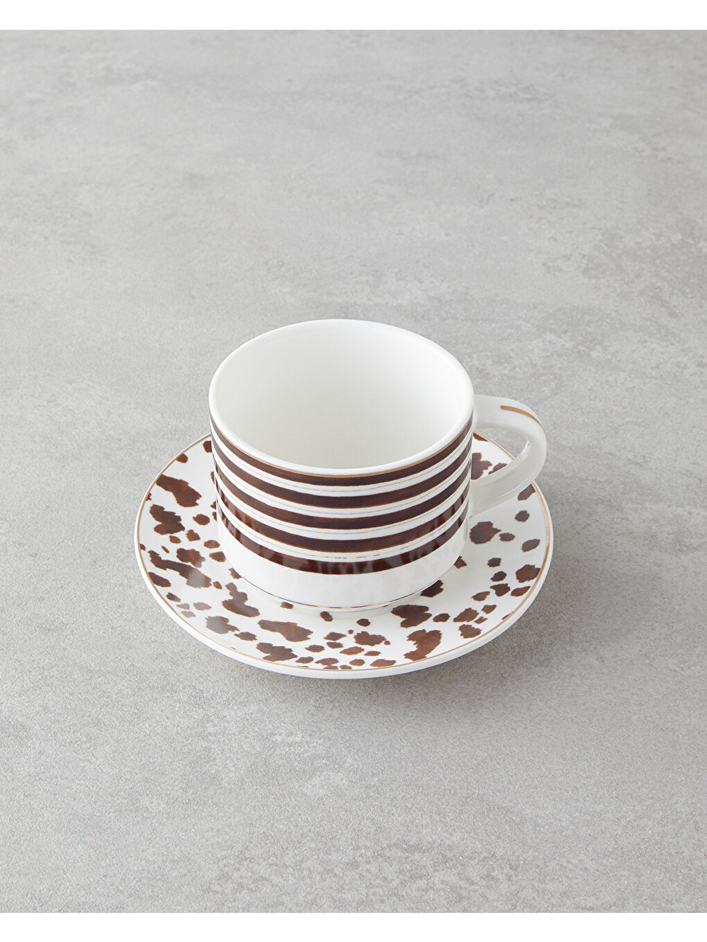 Sedona New Bone China 4 Parça 2 Kişilik Çay Fincanı Takımı 230 ml Kahverengi-2