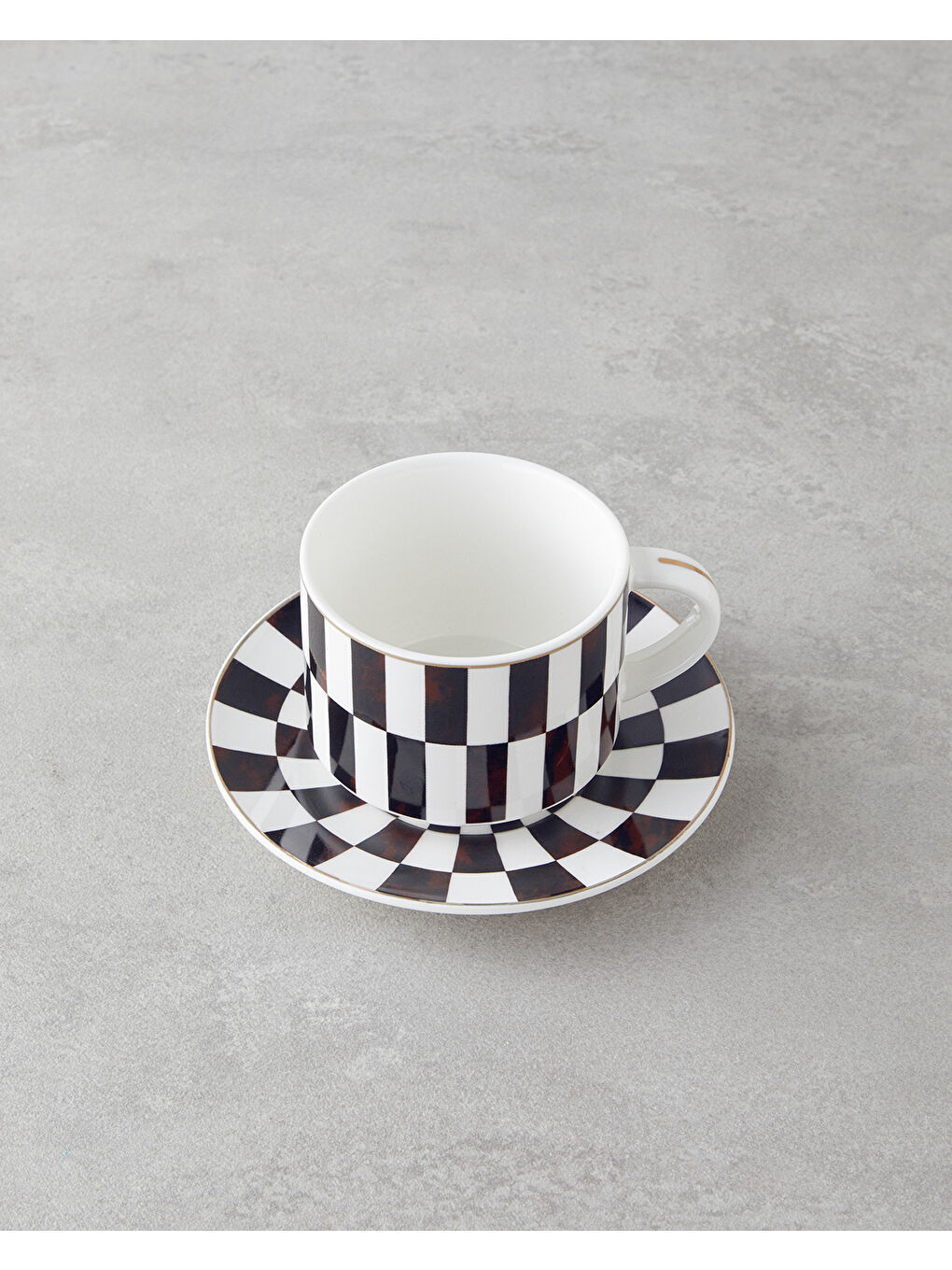 Emberly New Bone China 4 Parça 2 Kişilik Çay Fincanı Takımı 230 ml Kahverengi-2