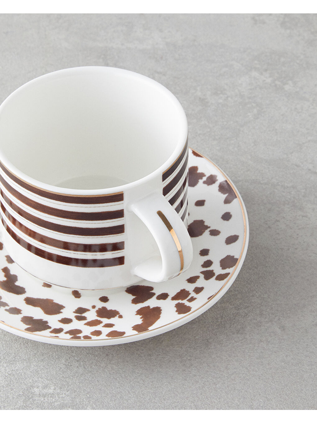 Sedona New Bone China 4 Parça 2 Kişilik Çay Fincanı Takımı 230 ml Kahverengi-3