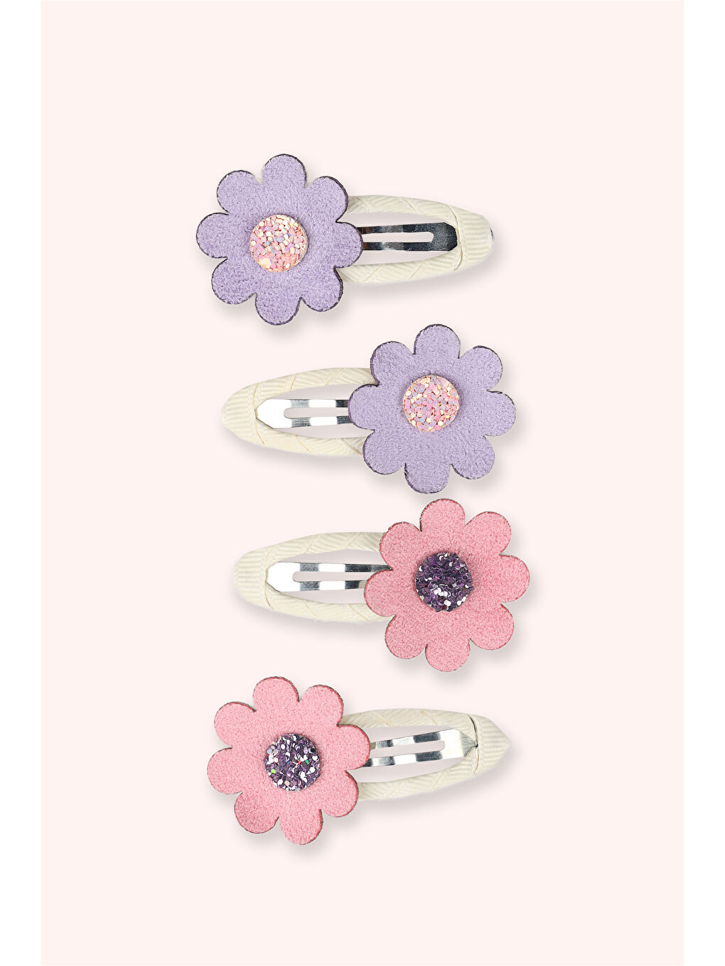 Kız Çocuk Papatya Desenli Lila Toka Seti