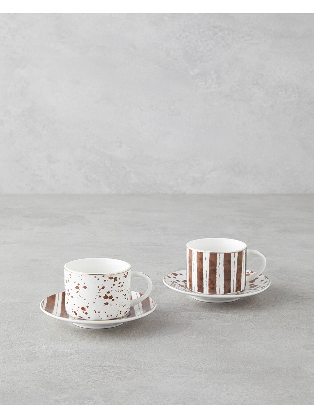 Sedona New Bone China 4 Parça 2 Kişilik Kahve Fincan Takımı 100 ml Kahverengi