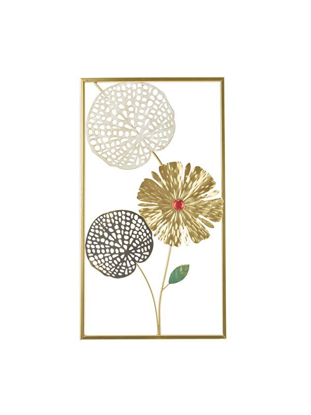 Karışık Deco Gardenya Metal Tablo - Renkli - 45x25 cm