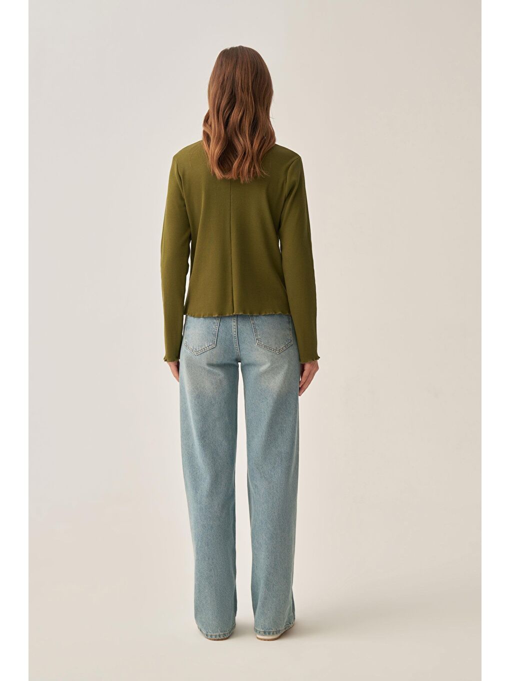 Haki-Dik Yaka Uzun Kollu Body-2