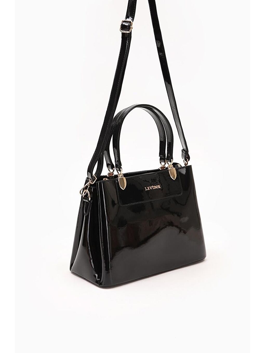 Siyah Rugan Kadın El ve Omuz Çantası 930120-1