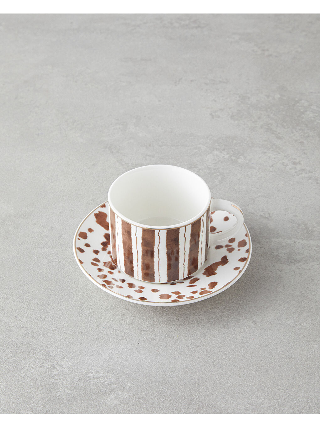 Sedona New Bone China 4 Parça 2 Kişilik Kahve Fincan Takımı 100 ml Kahverengi-2