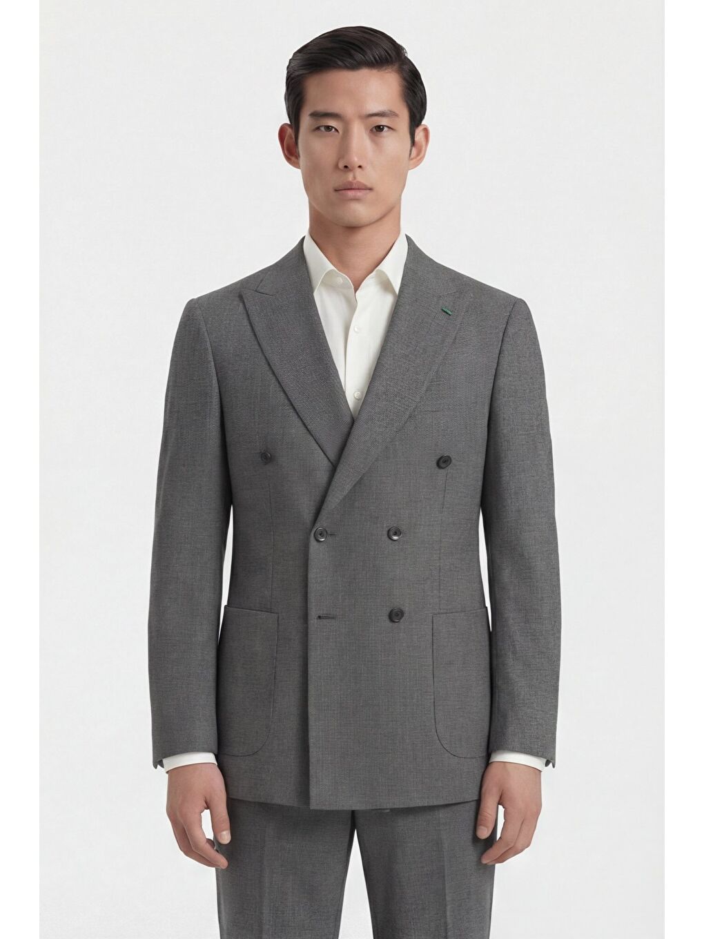 Erkek Viskon Karışımlı 6 Drop Klasik Gri Takım Elbise