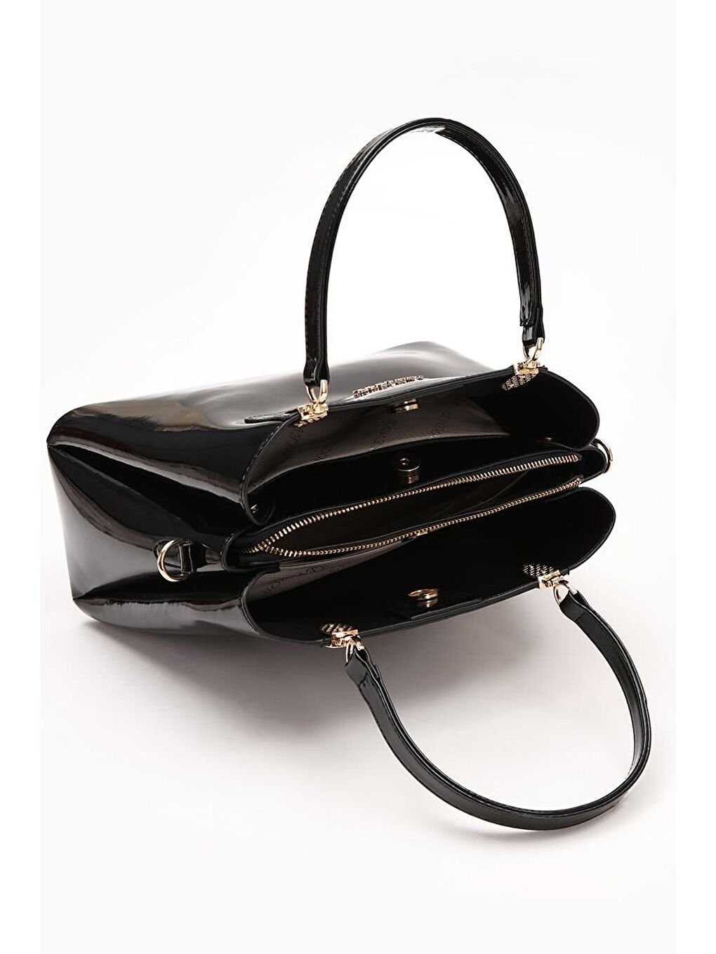 Siyah Rugan Kadın El ve Omuz Çantası 930120-3