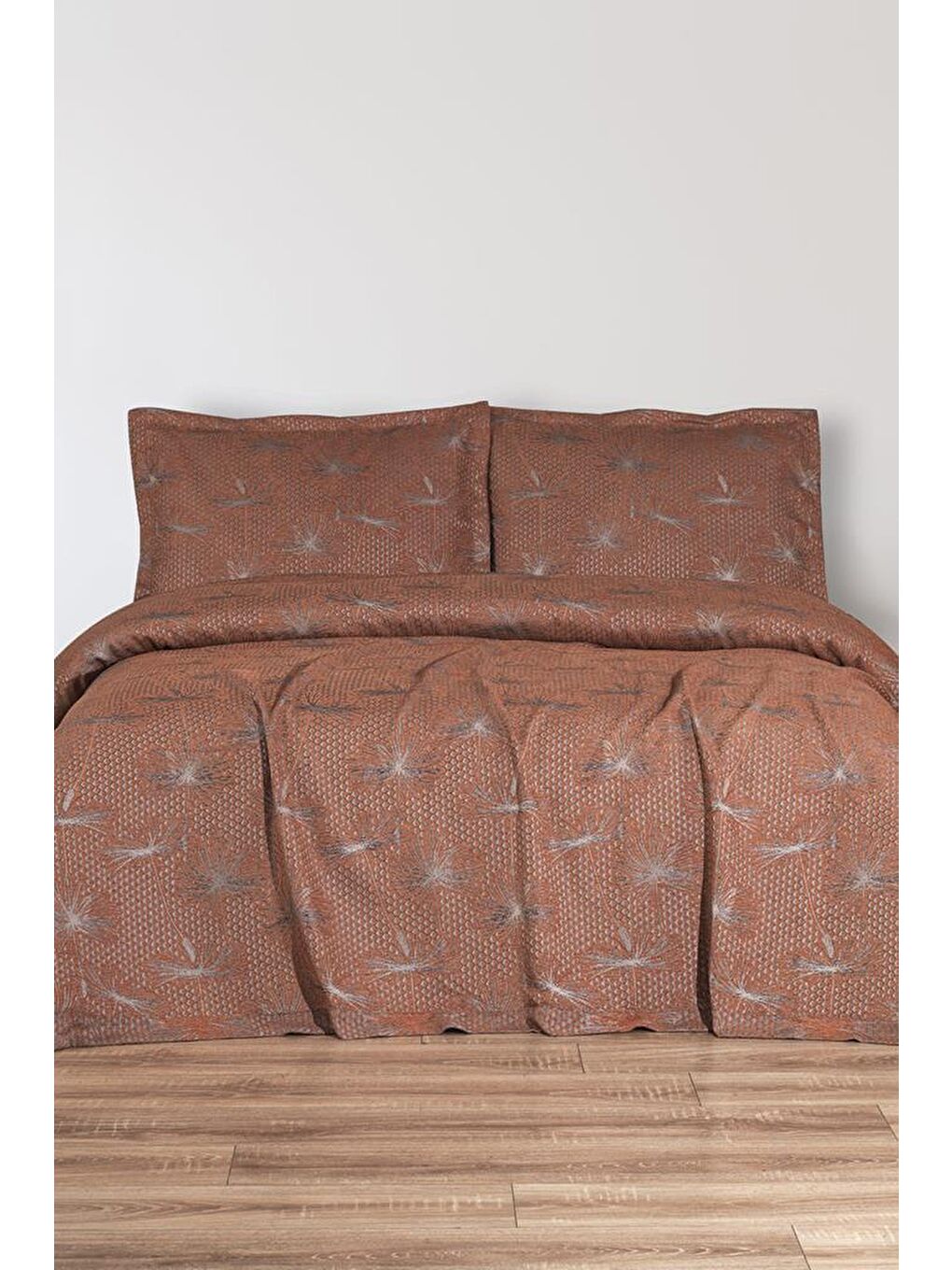 Hermes 3 Parça Çift Kişilik Pike Takımı 230x250 Turuncu