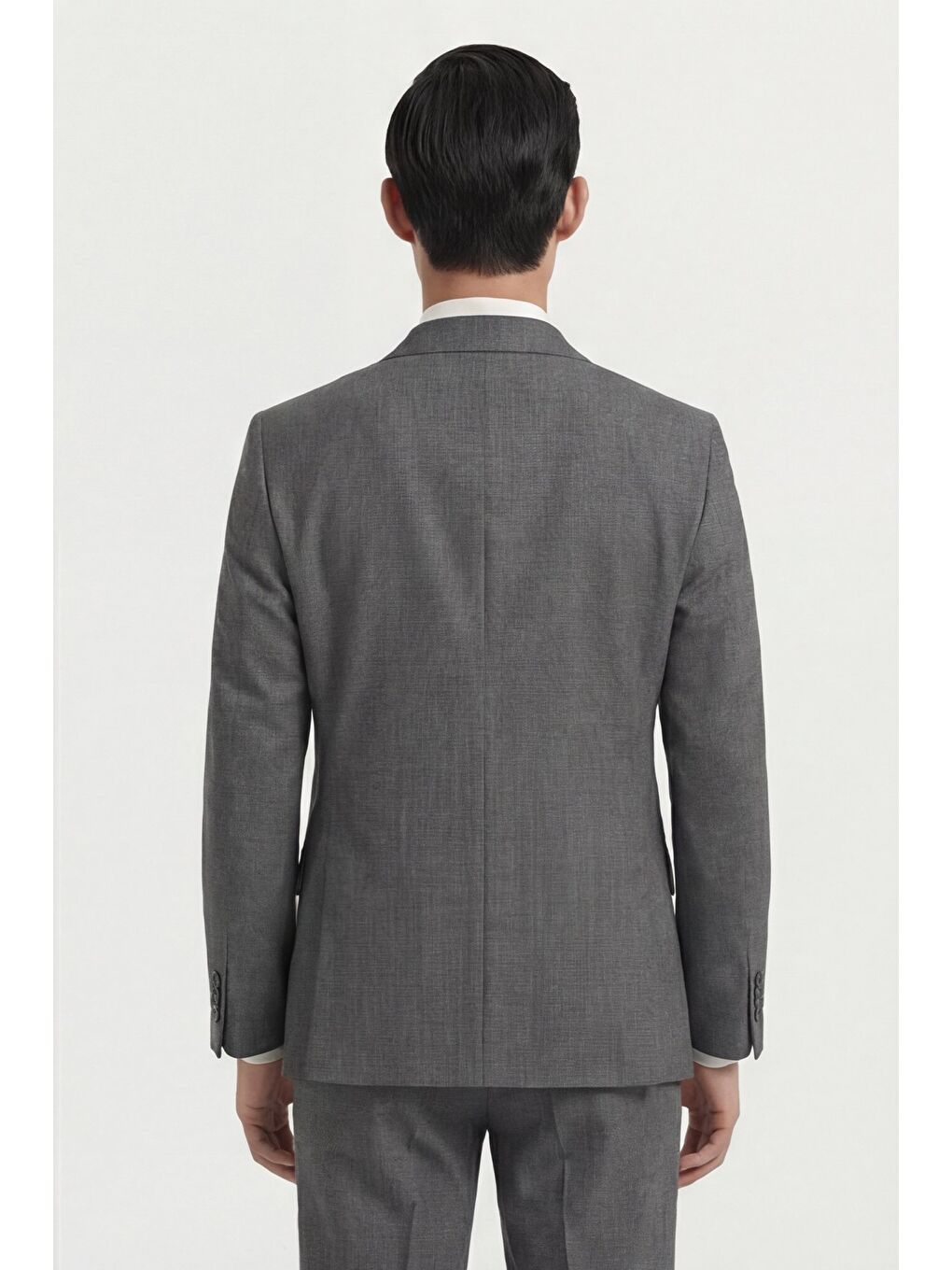 Erkek Viskon Karışımlı 6 Drop Klasik Gri Takım Elbise-3