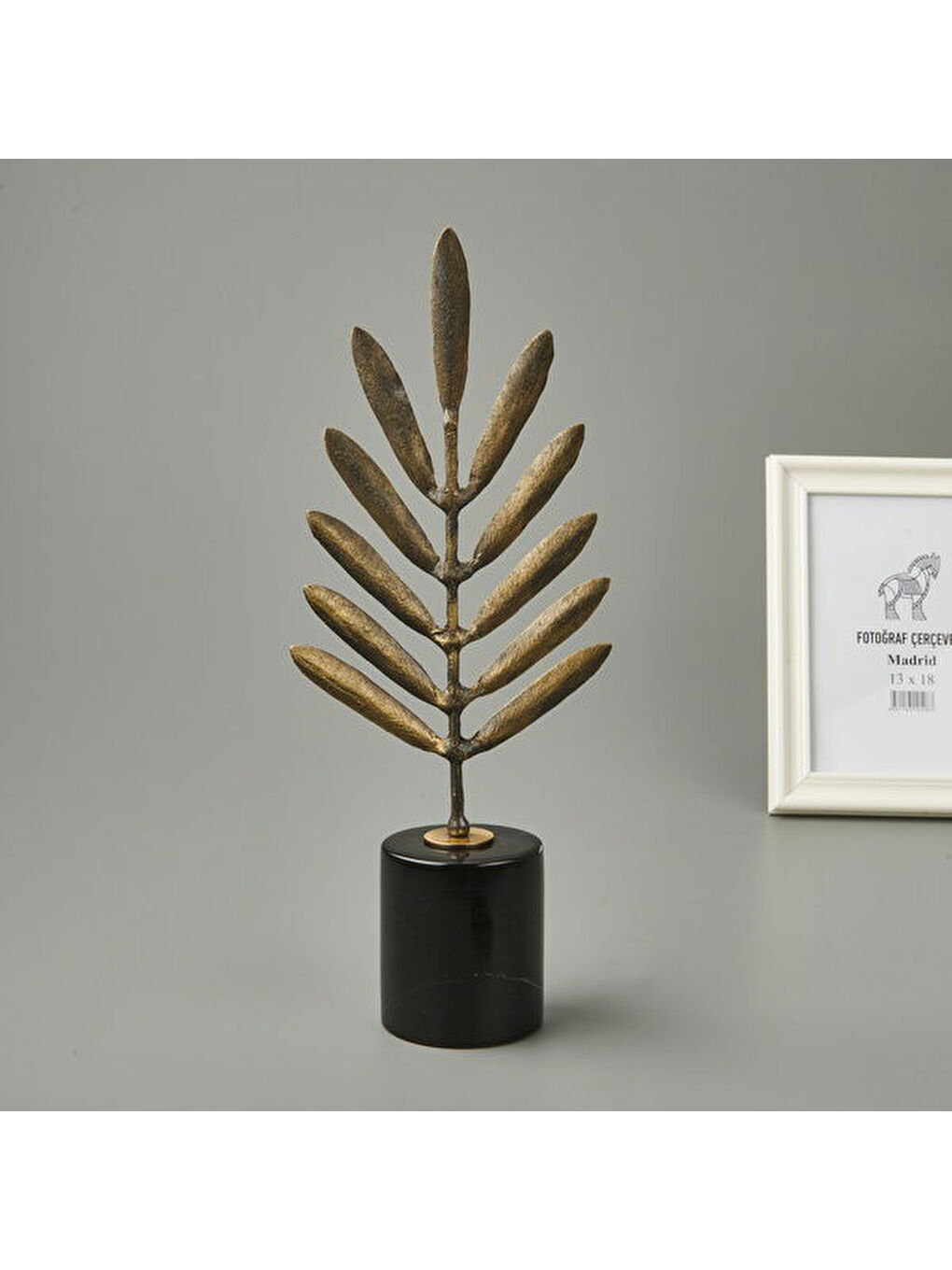 Sarı Deco Areka Dekor - Bronz - 34 cm-3