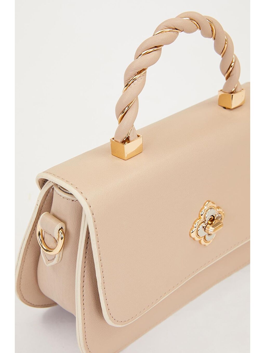 Bej Nude Kadın El ve Omuz Çantası 930179-2