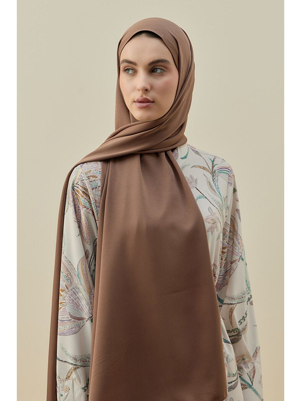 Kahverengi Vintage Kadın Şal 2616 Mocha-1