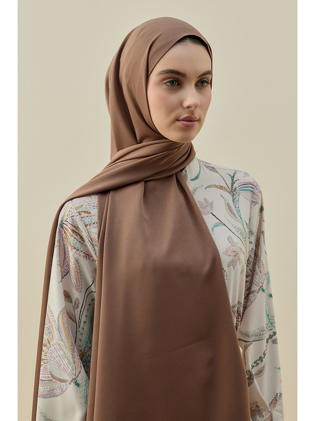 Kahverengi Vintage Kadın Şal 2616 Mocha-3