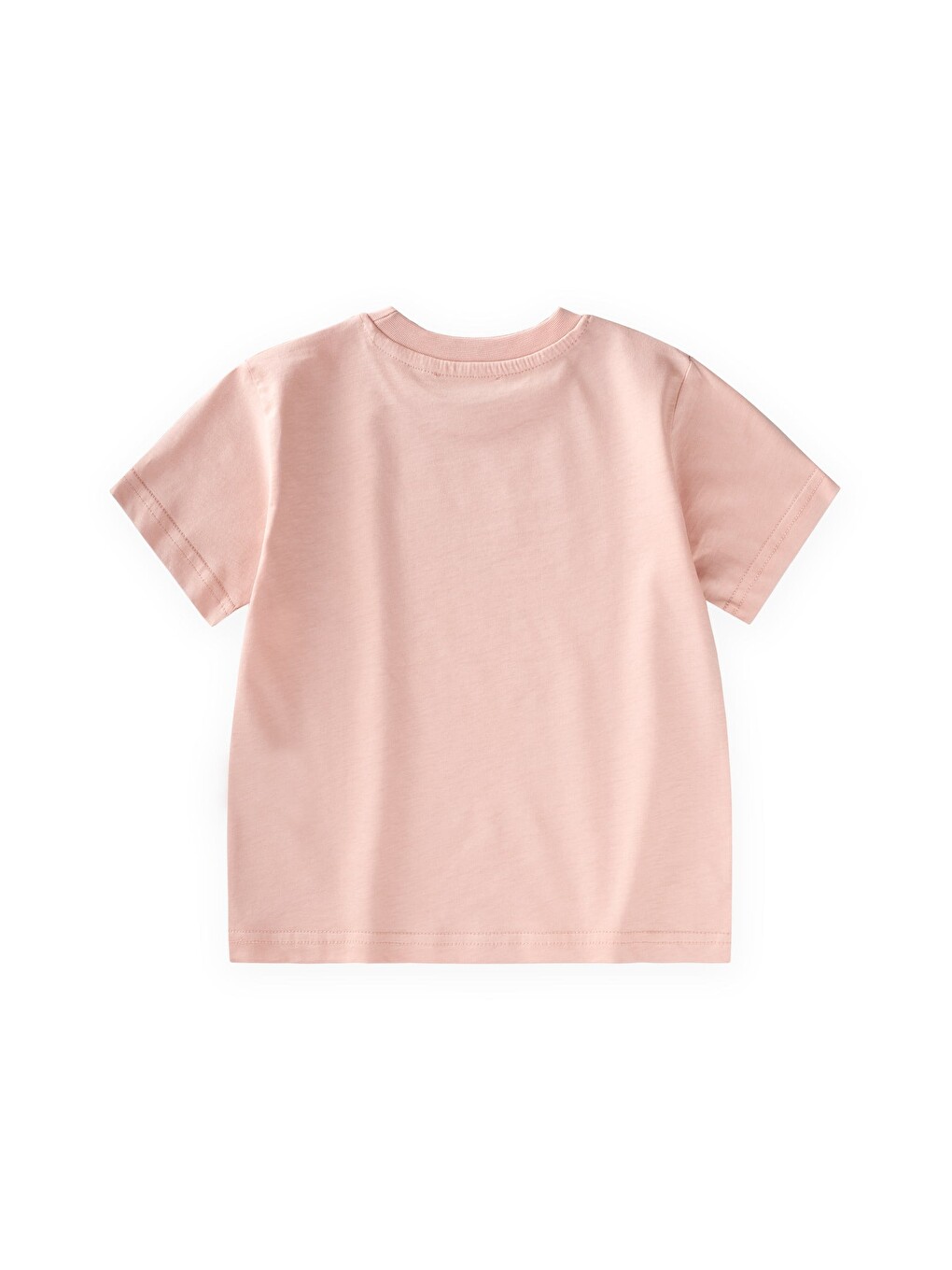 Etiket Detaylı T-shirt 2-10 Yaş Pudra Pembe-1