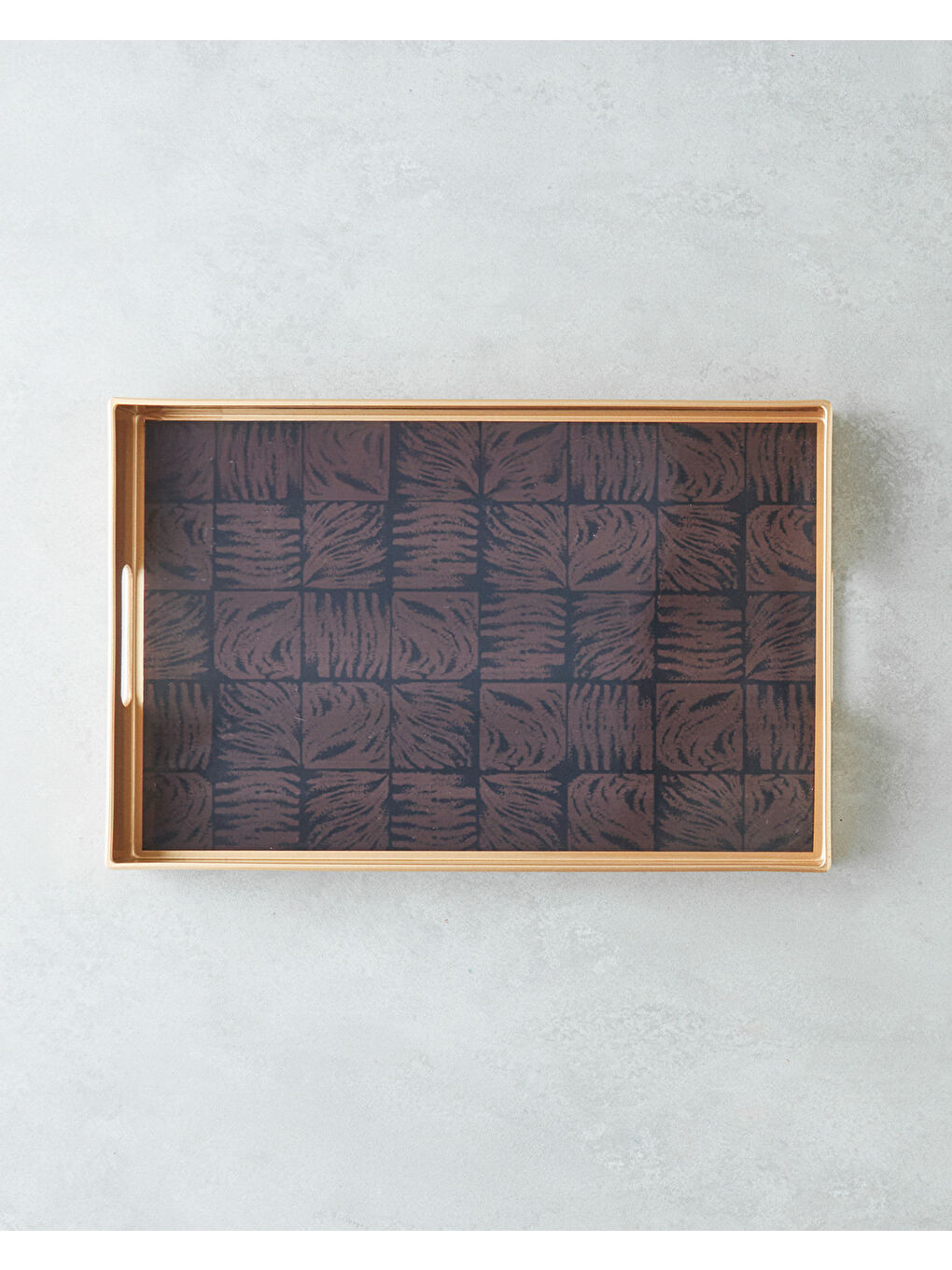 Kahverengi Terra PP Tepsi 40x26 cm Kahve – Gold