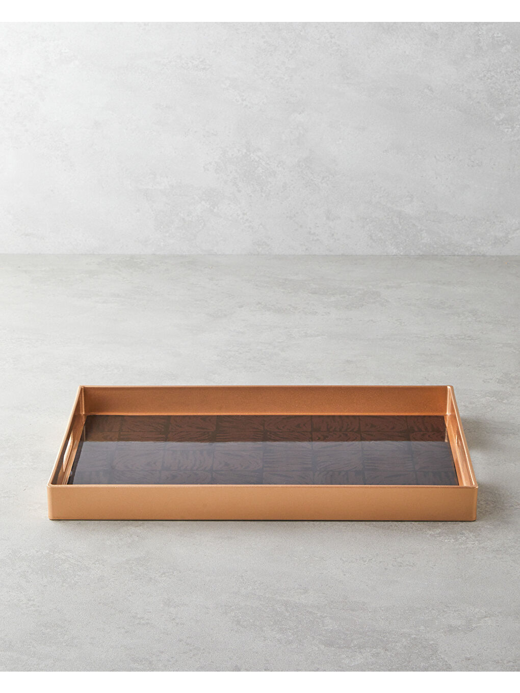 Kahverengi Terra PP Tepsi 40x26 cm Kahve – Gold-1