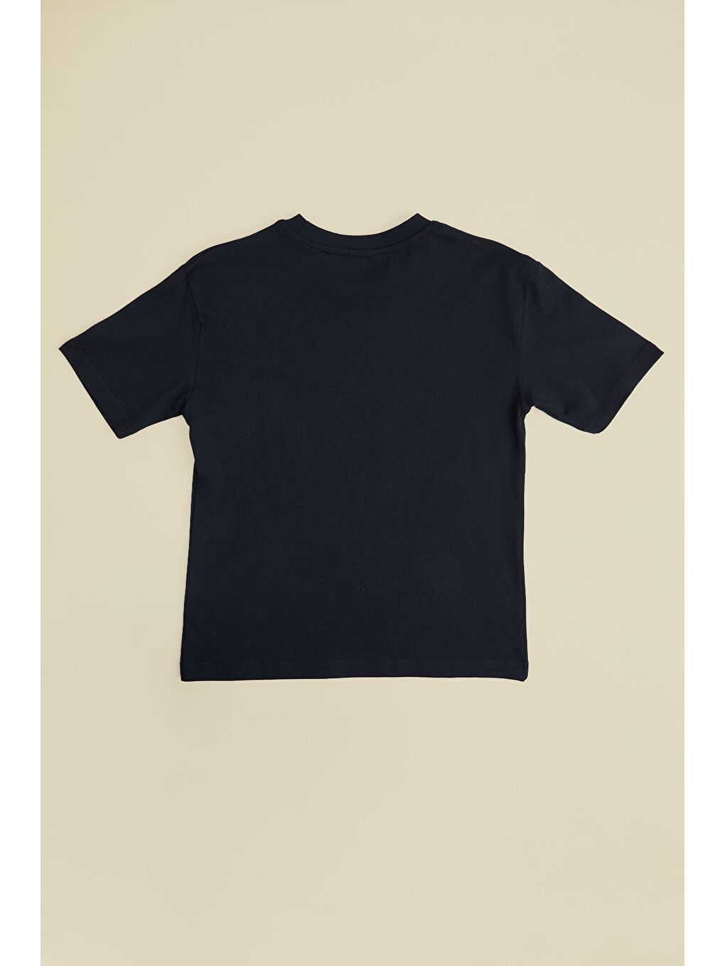 Siyah Araba Baskılı Bisiklet Yaka Erkek Çocuk Tişört-1