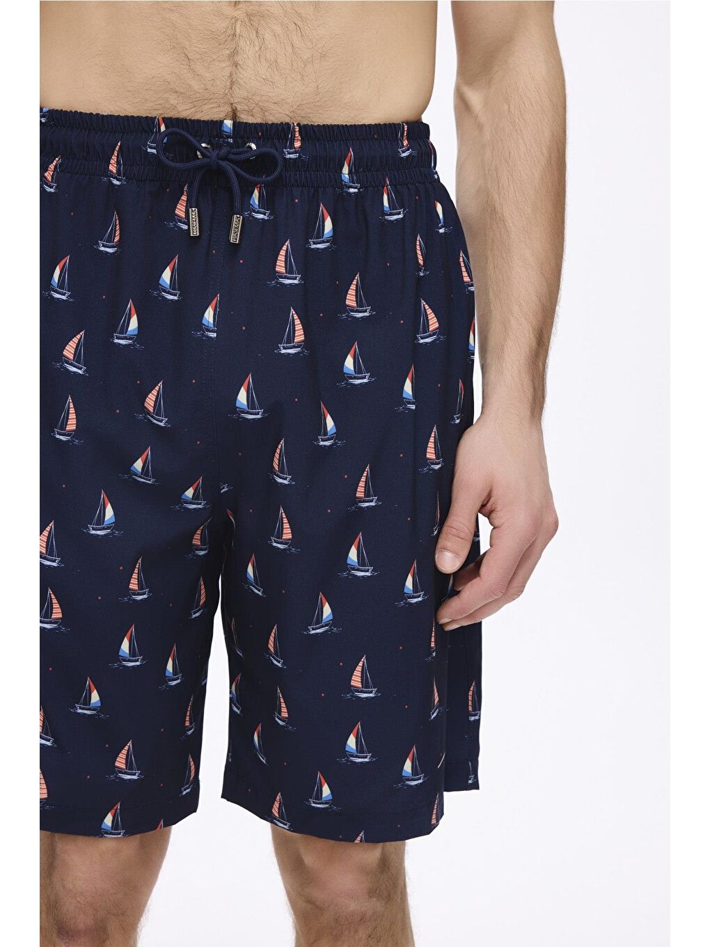 Çapa Desenli Lacivert Erkek Kısa Havuz Ve Deniz Şortu 5045-1