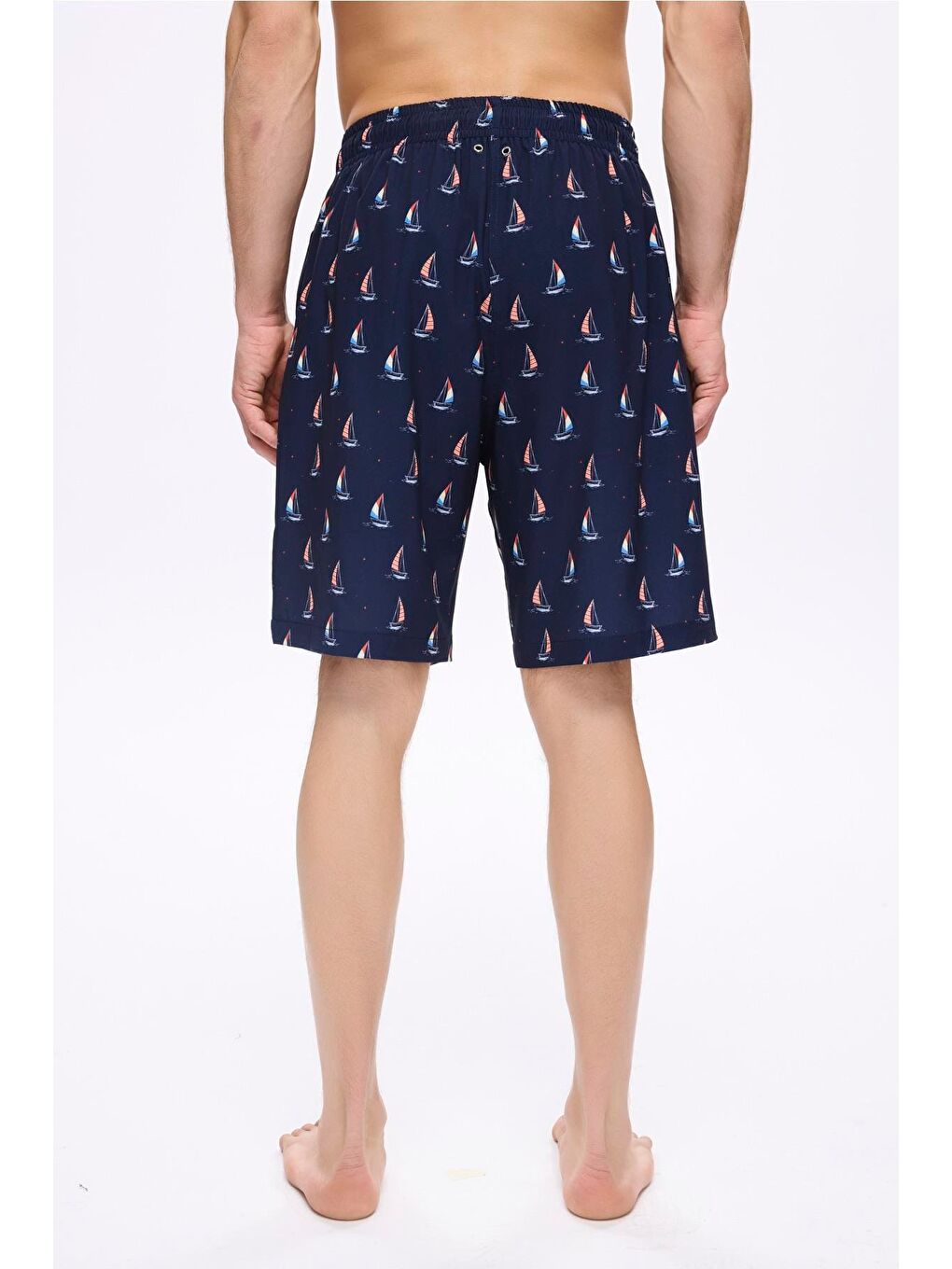 Çapa Desenli Lacivert Erkek Kısa Havuz Ve Deniz Şortu 5045-2