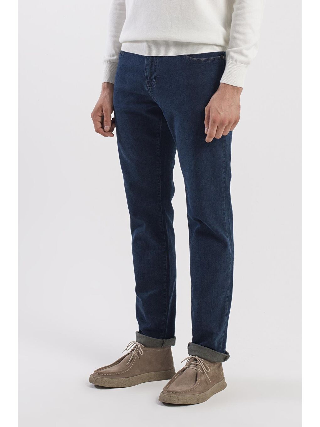 Haki Comfort Fit Pamuklu Jean Pantolon-2