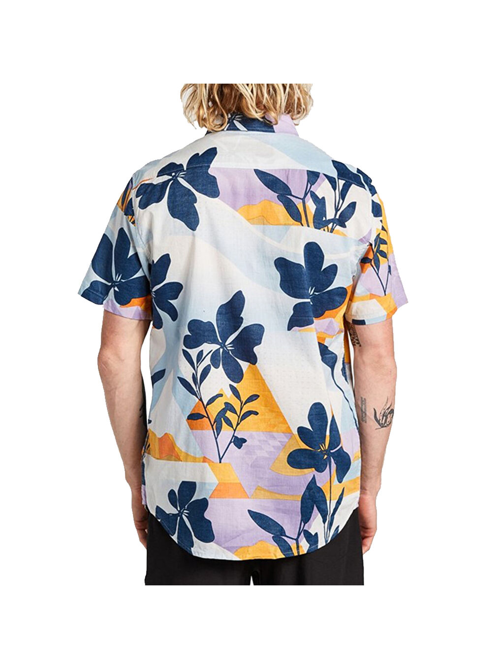 Turkuaz Sundays Floral Ss Erkek Mavi Gömlek-1